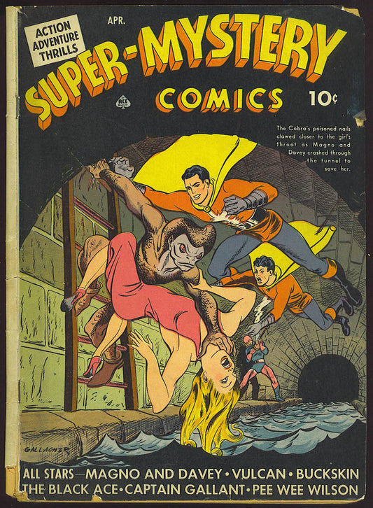 Super Mystery Comics volume 3 number 1 authentic public-domain comic cover