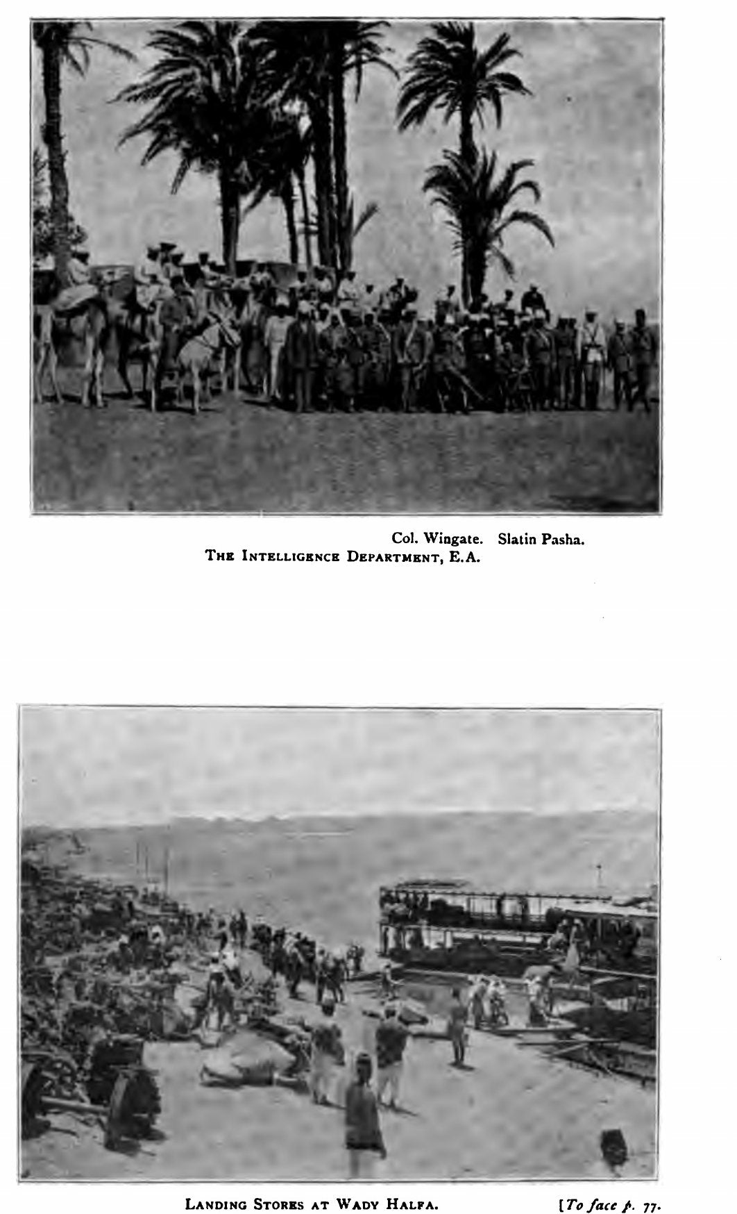 The intelligence department and landing stores at Wady Halfa — original illustration