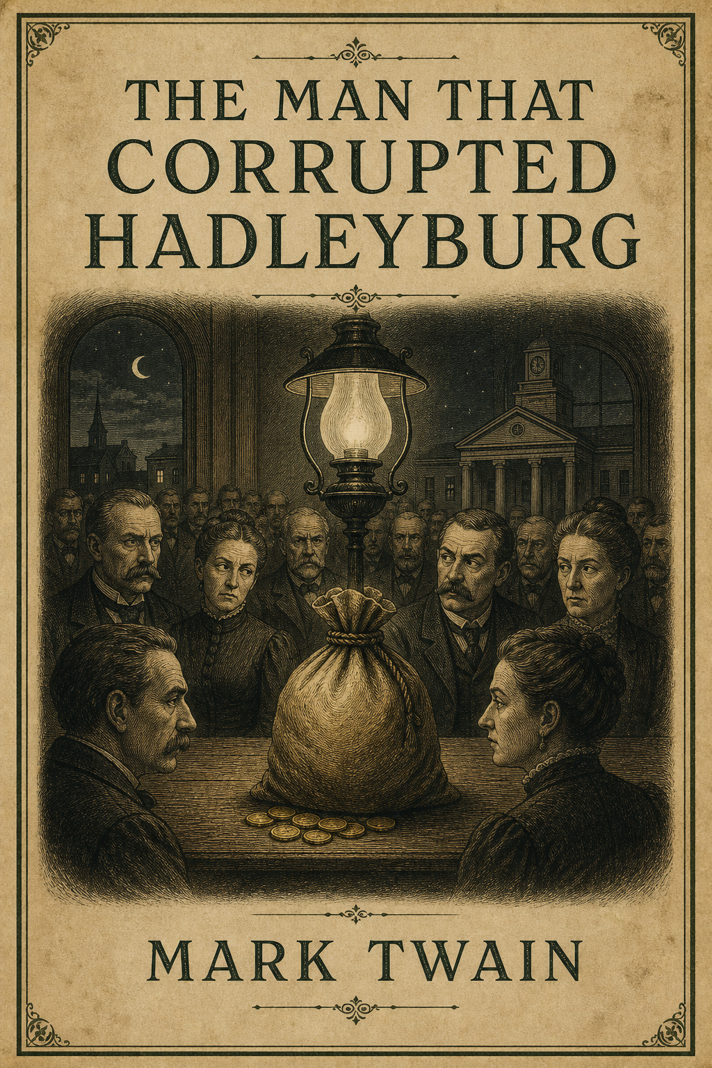 The Man That Corrupted Hadleyburg by Mark Twain — EPUB and audiobook cover