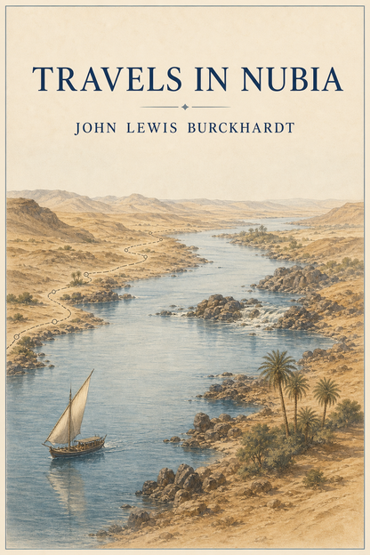 Cover of Travels in Nubia by John Lewis Burckhardt showing the Nubian Nile