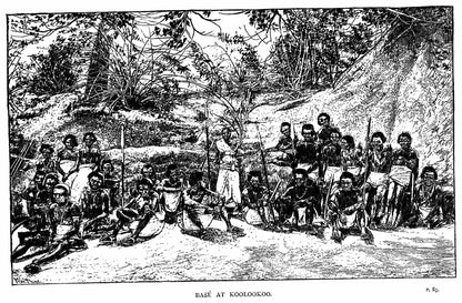 Historical illustration titled Basé at Koolookoo from The Wild Tribes of the Soudan