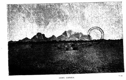 Historical illustration of Gebel Cassala from The Wild Tribes of the Soudan