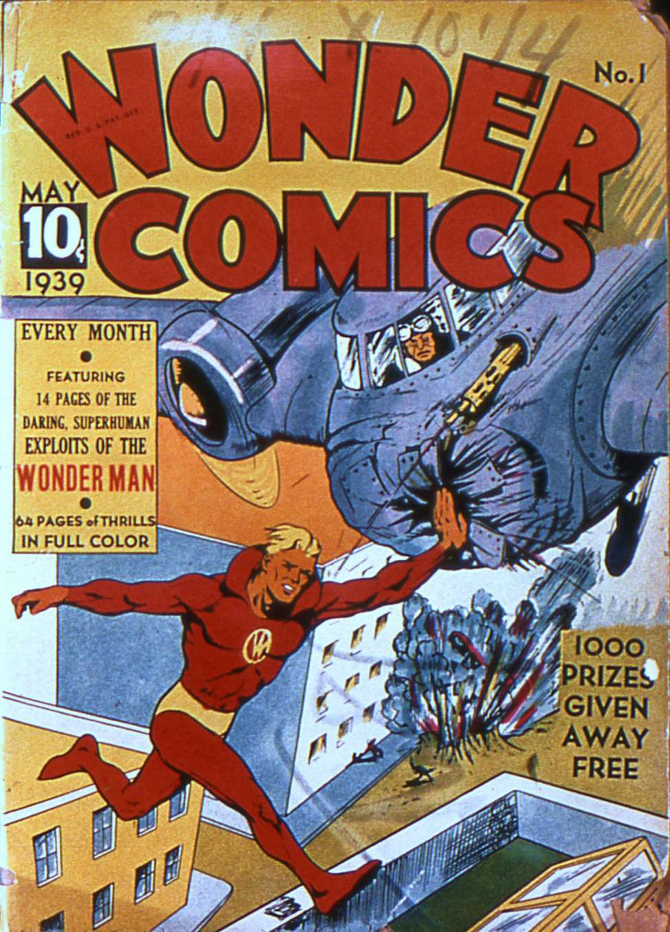 Wonder Comics 1 cover, May 1939, Fox Feature Syndicate